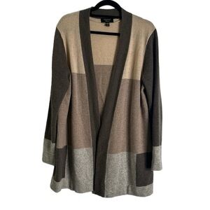 Club charter cashmere beige gray brown cardigan size XlArge
